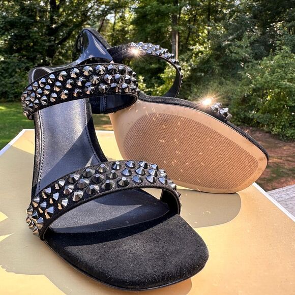 Michael Kors Clara Black Studded Heeled Sandals – Glamorous & Chic - Picture 6 of 17